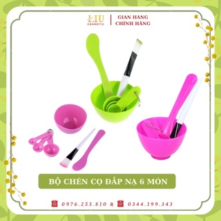 BỘ CHÉN CỌ 6 MÓN ĐẮP MẶT NẠ MÀU NGẪU NHIÊN