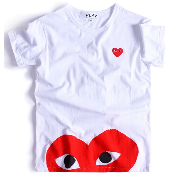 Mới Play Comme Des Garcons Nam Nữ CDG Cotton Áo thun ngắn tay
