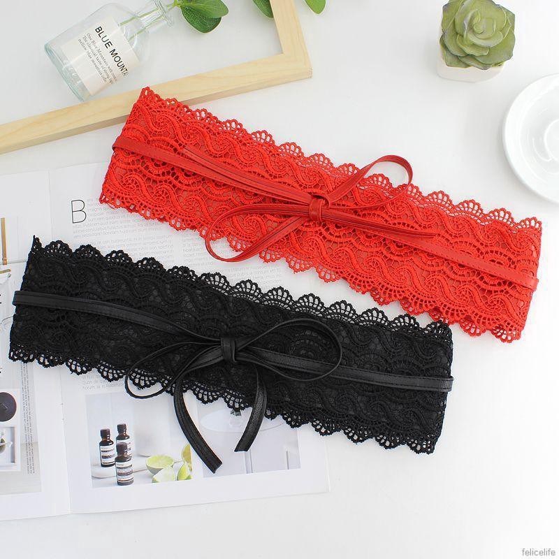 Thắt Lưng Da Pu Phối Ren Hoa Thời Trang Cho Nữ