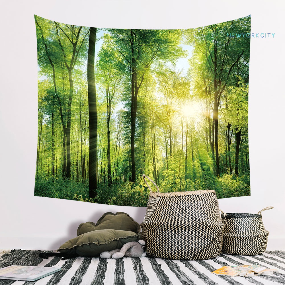 Thảm Treo Tường Trang Trí In Họa Tiết Hoa Hướng Dương / Bầu Trời Sao Rừng