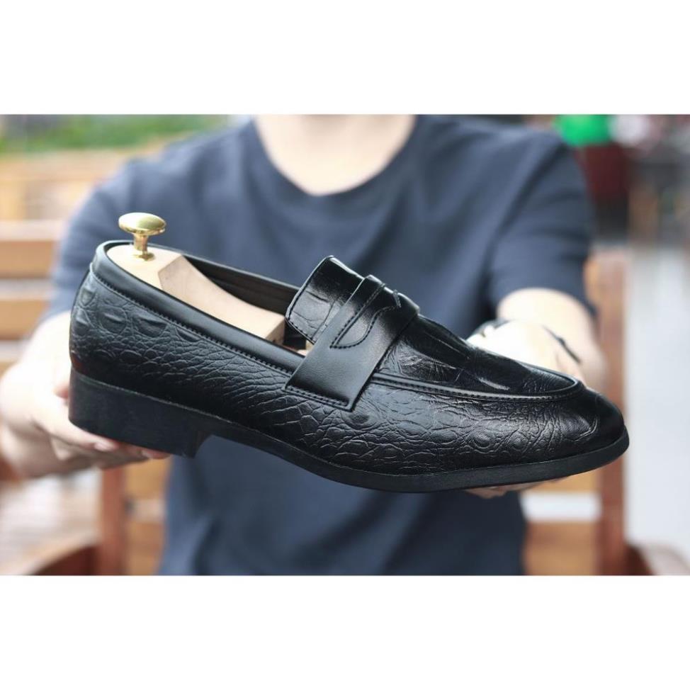 Giày Da Nam,giày lười nam,giày nam đẹp đai khoét xả kho giá gốc mã L179 - BILL SHOP