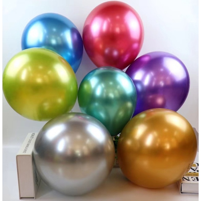 Bong Bóng Trang Trí Tiệc Sinh Nhật Bằng Kim Loại Mạ Crom 5 Inch 10/20 Inch