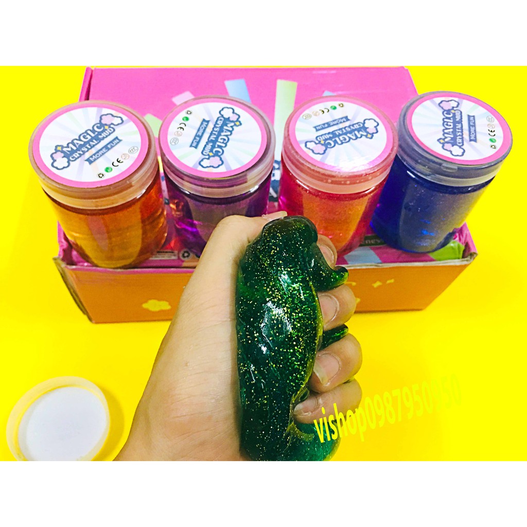 Slime HỘP HÌNH TRỤ KIM TUYẾN LI TI LOẠI TO cực đẹp thiết kế độc đáo ấn tượng Đồ chơi Slam Gudetama