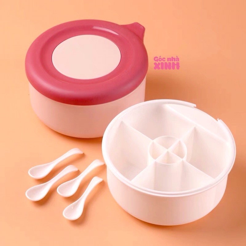 Hộp Đựng Gia Vị 4 Ngăn Tiện Lợi (loại tròn) | BigBuy360 - bigbuy360.vn