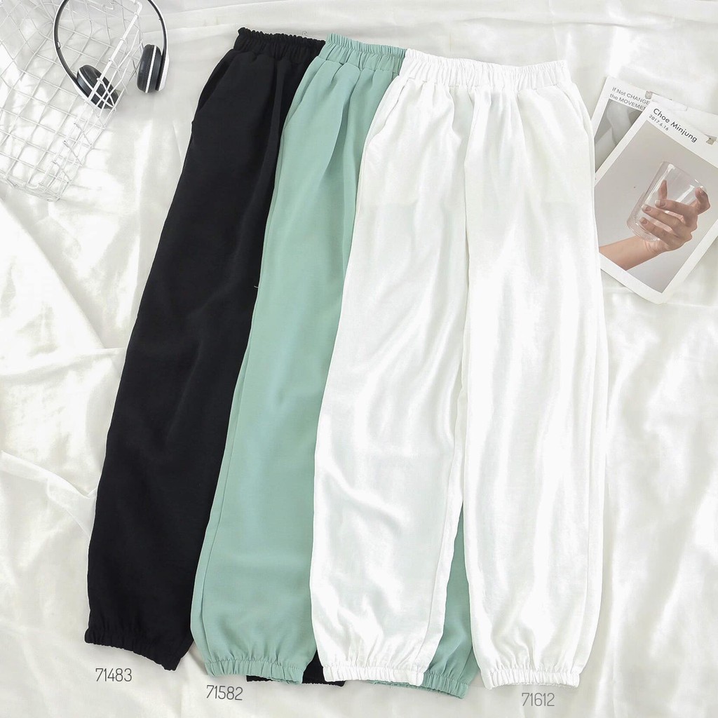 Quần jogger vải đũi bo gấu unisex nhiều màu form rộng ulzzang - Made by Fiin