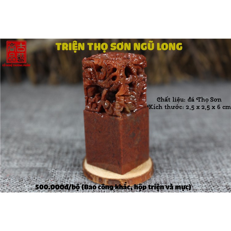 Triện đá con dấu đá Thọ Sơn Ngũ Long