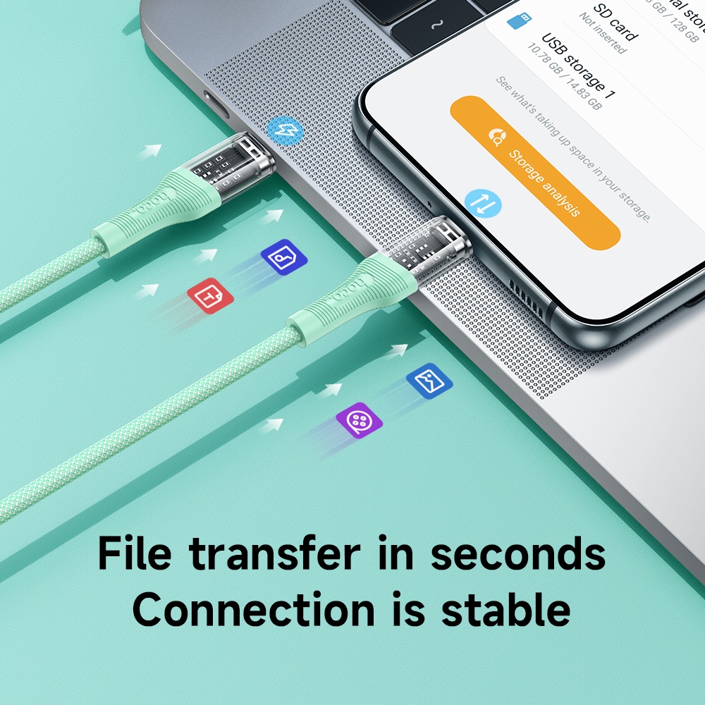 Cáp Sạc Nhanh HOCO U111 60W USB C Sang USB C PD 3A Type C Cho Samsung Xiaomi12 POCO