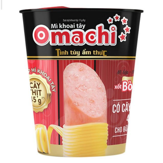 Mỳ Omachi có thịt thật ly 113gr