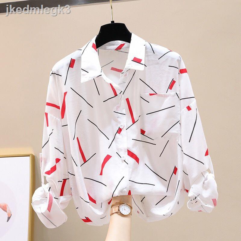 áo sơ mi[Vải tencel] Phiên bản Hàn Quốc mới mùa hè 100 Mặc kẻ sọc áo khoác blouse dài tay kết hợp và chống nắn