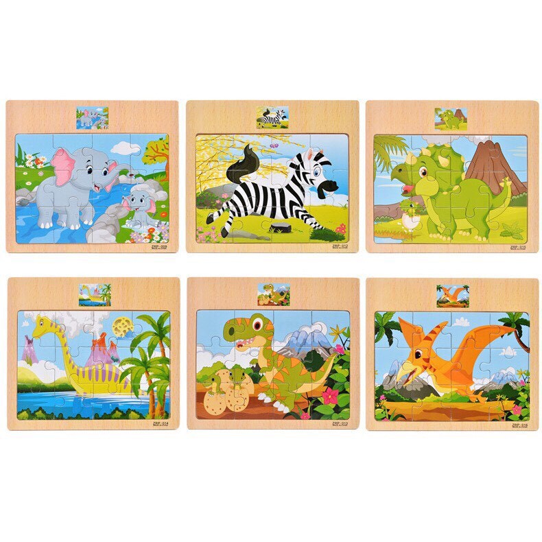 SỈ LẺ GIÁ TỐT Tranh puzzle gỗ ghép 12 mảnh kèm hình mẫu phía trên