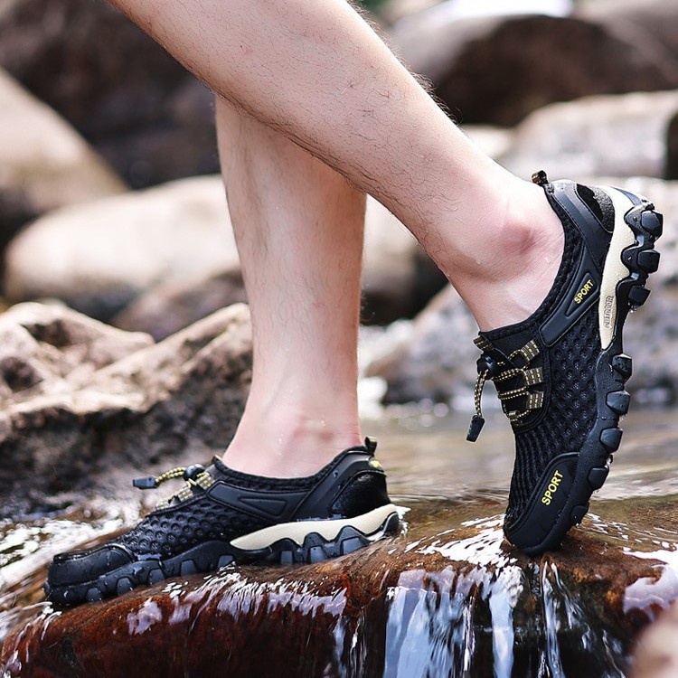 Giày nam thể thao vải lưới thoáng khí ngoài trời đi bộ leo núi G5210B đen