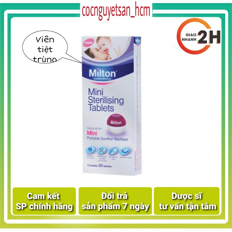 Viên Tiệt Trùng Cốc Nguyệt San Milton Hộp 50viên [ Chính hãng]