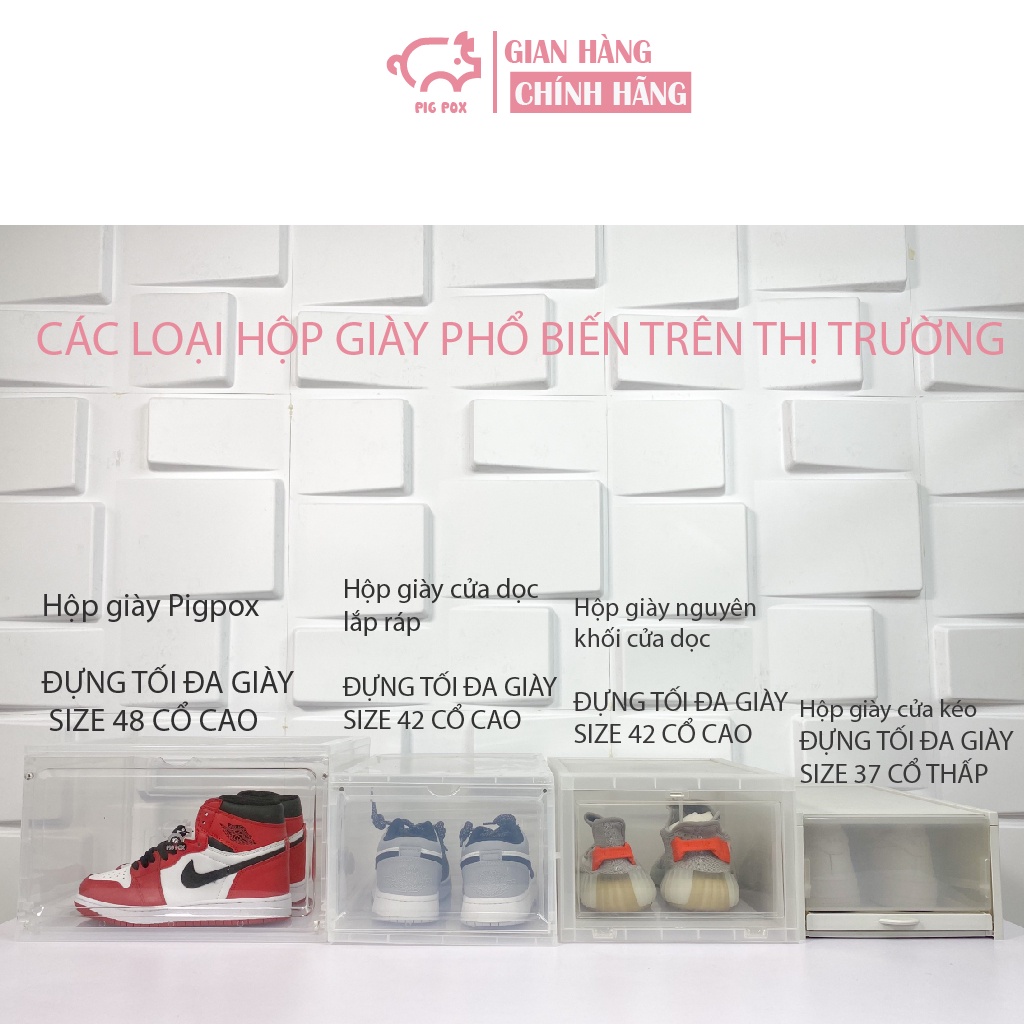 Combo 5 hộp đựng giày trong suốt PIG POX Sneaker Box V1