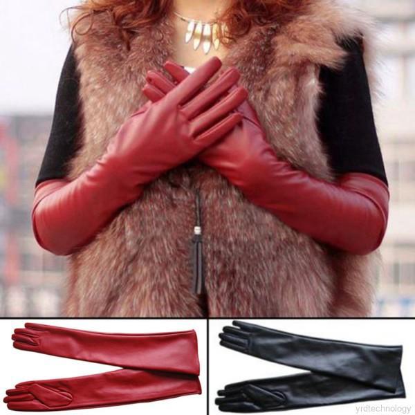 Găng tay da dài nữ Tiệc tối đông Full Finger