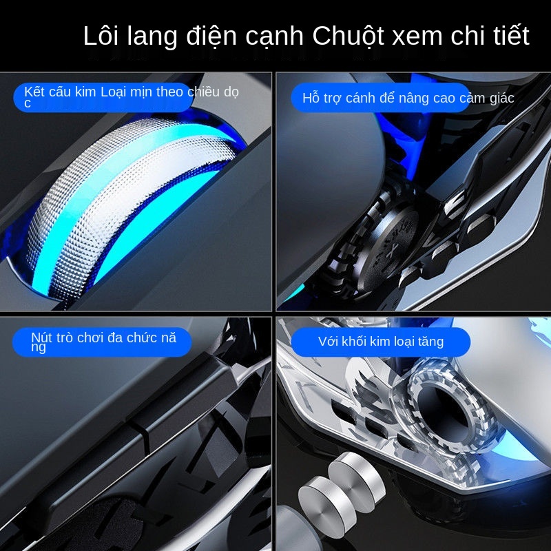 ◘∏Chuột chơi game cơ học Thunder Wolf đối trọng máy tính chơi game có dây ăn gà cạnh tranh macro nước làm mát bằng nước