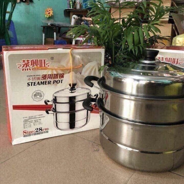 Nồi hấp inox 3 tầng