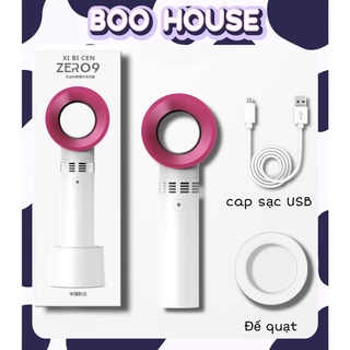 Quạt mini tích điện cầm tay có đế để bàn 3 tốc độ gió - Quạt thế hệ mới không cánh