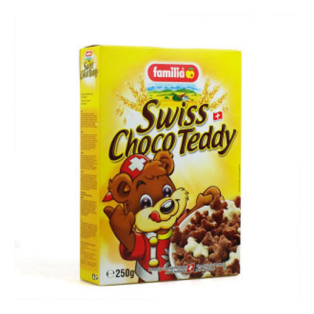 Ngũ cốc Socola Thụy Sĩ hình Gấu cho trẻ em - Familia Cereals Swiss Choco Teddy 250g
