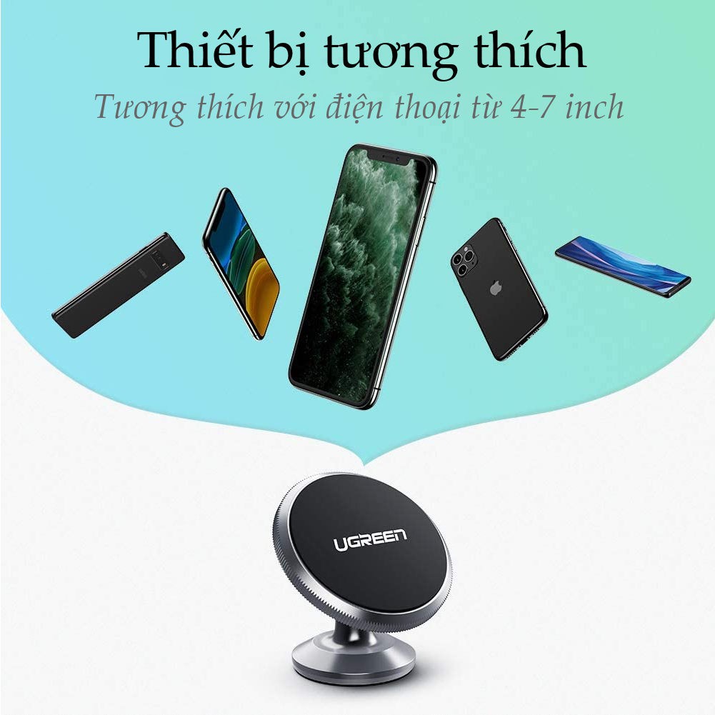 Giá đỡ điện thoại từ tính UGREEN 50871 Dùng trên ô tô - Lực hít mạnh - Hàng phân phối chính thức - Bảo hành 18 tháng