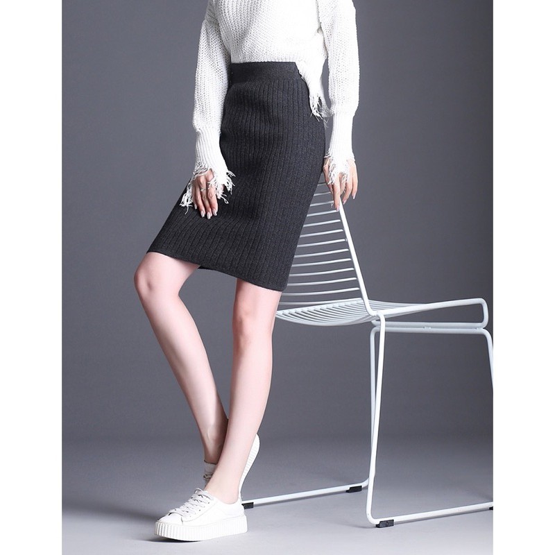 Chân váy len dáng ngắn xẻ tà (Ảnh+video thực tế) | BigBuy360 - bigbuy360.vn