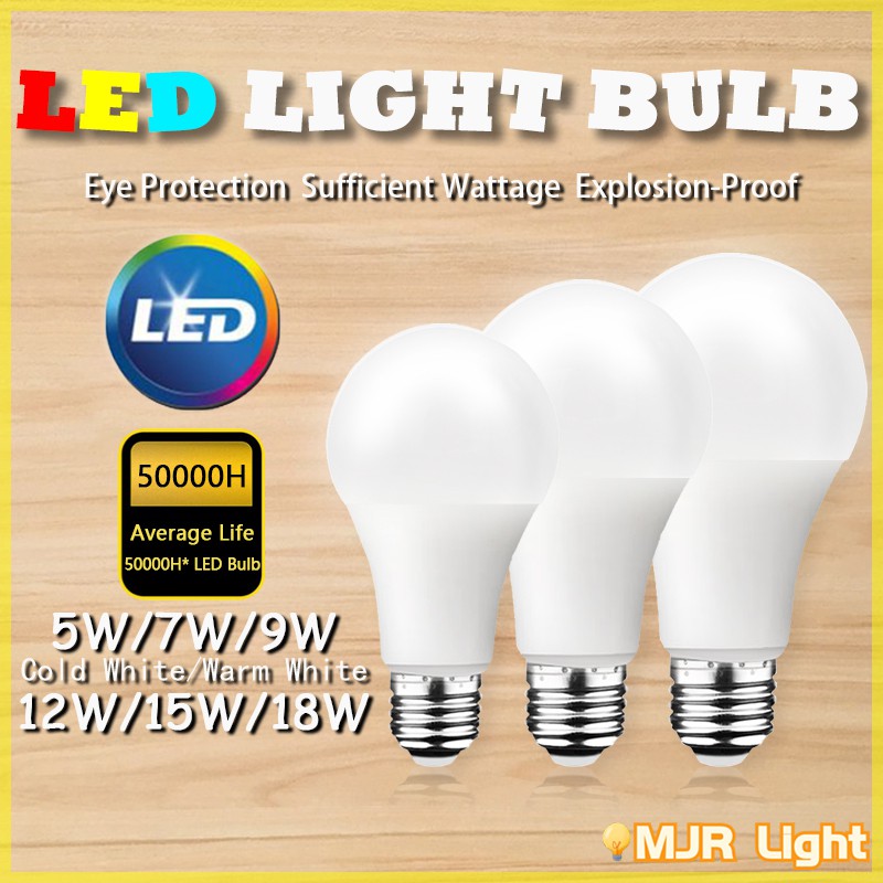 Đèn Led E27 50000h Life 5w 7w 9w 12w 15w 18w Tiết Kiệm Năng Lượng