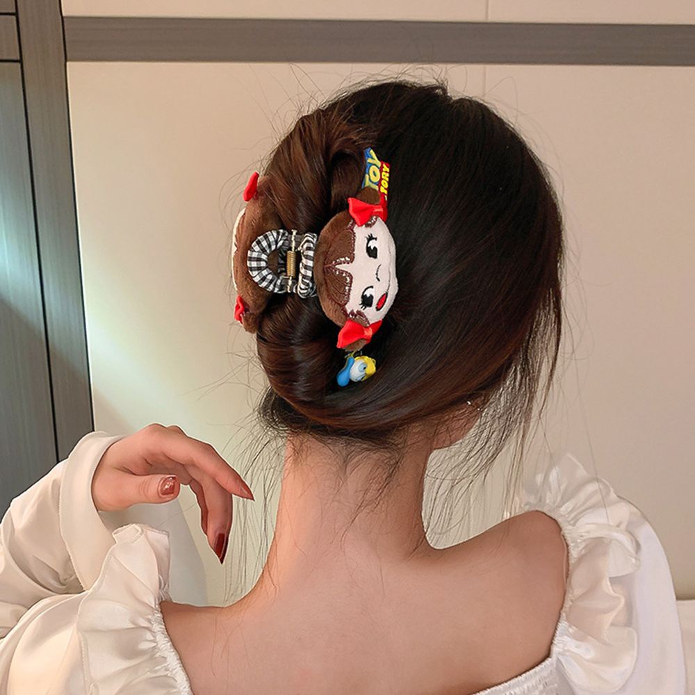 Kẹp tóc acrylic hình gấu dâu tây phong cách Hàn Quốc cổ điển cho nữ