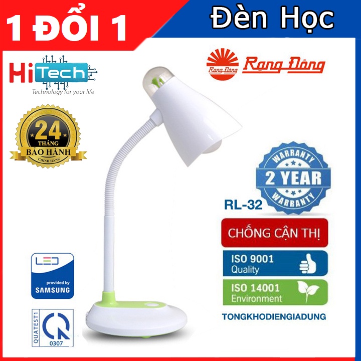 Đèn học - Đèn làm việc chống cận chống mỏi mắt - Rạng Đông hàng chính hãng - Tuổi thọ cực cao lên đến 25000 giờ