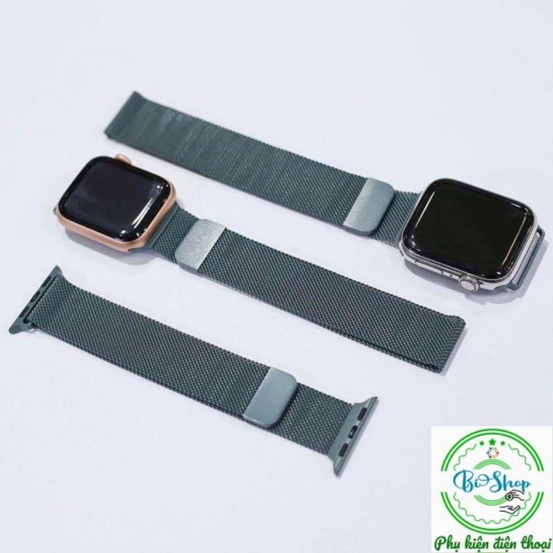 Xanh bóng đêm - Midnight green  Dây Mesh Apple Watch chính hãng thép không rỉ đồng hồ size 38 40 42 44 mm ✨