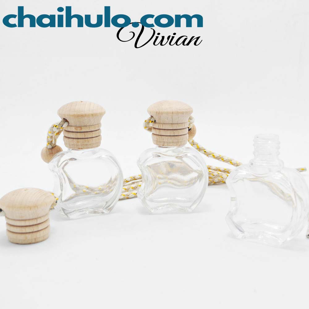 {Sỉ từ 5800đ} Vỏ chai đựng tinh dầu treo xe hình quả táo - Chai treo xe, phòng