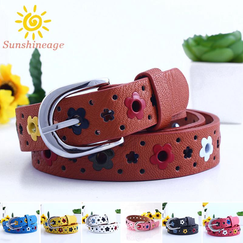 Fashion Flower Butterfly Hollow Children 's Casual pin Buckle Belt