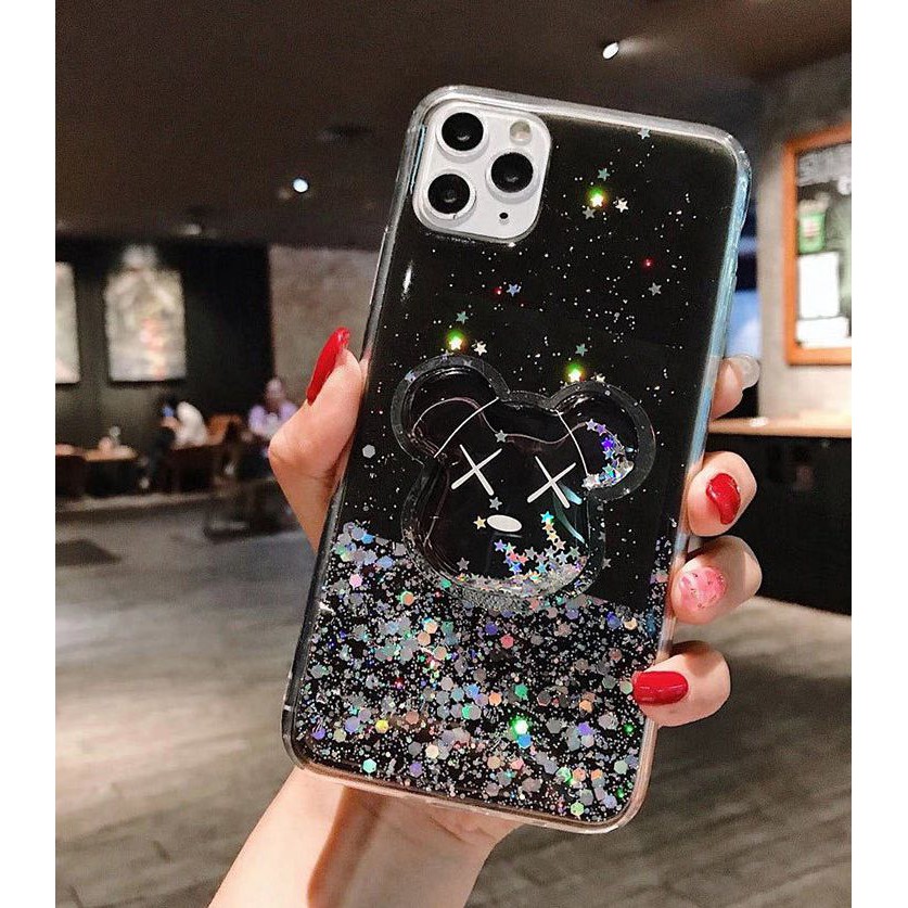 Ốp Điện Thoại tpu Mềm Có Giá Đứng Họa Tiết Kim Tuyến Cho iphone 15 14 13 12 mini se 2020 se2 6 6s 7 8 plus xr x xs 11 pro max
