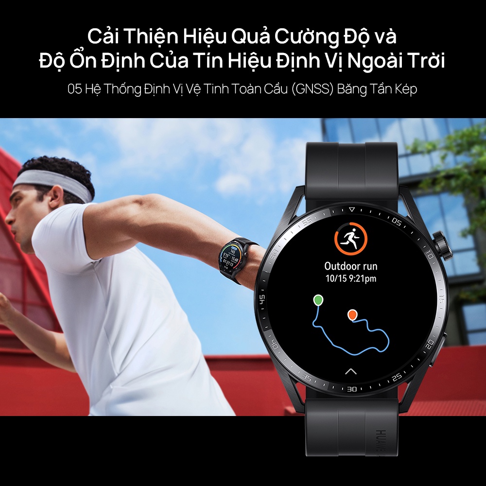 Đồng Hồ Thông Minh HUAWEI WATCH GT 3 46mm | Theo Dõi Spo2 Cả Ngày | Huấn Luyện Viên Chạy Bộ AI