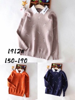 Freeship 99k TQ_Áo len cổ sơ mi bé trai