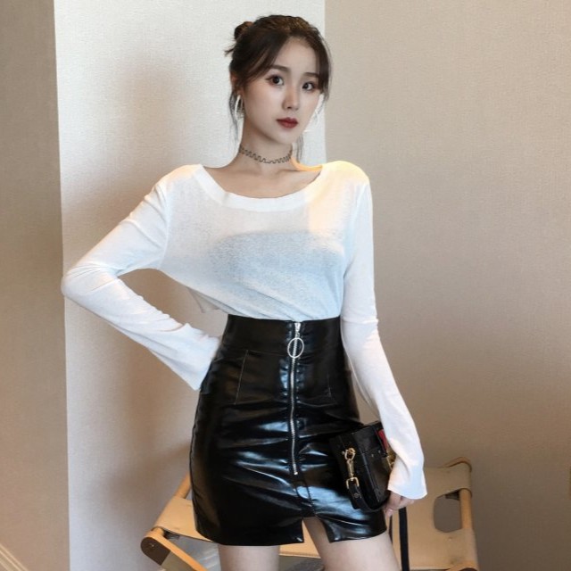 Chân váy da nữ Emilyshop ulzzang