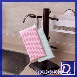 Set 5 miếng giẻ rửa bát, bọc lưới, có móc treo