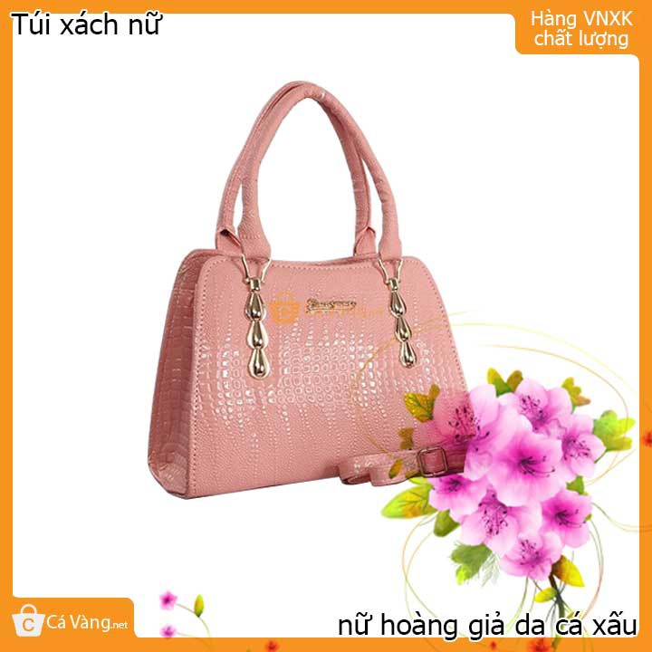Túi xách nữ hoàng da giả cá sấu hàng VNXK size lớn