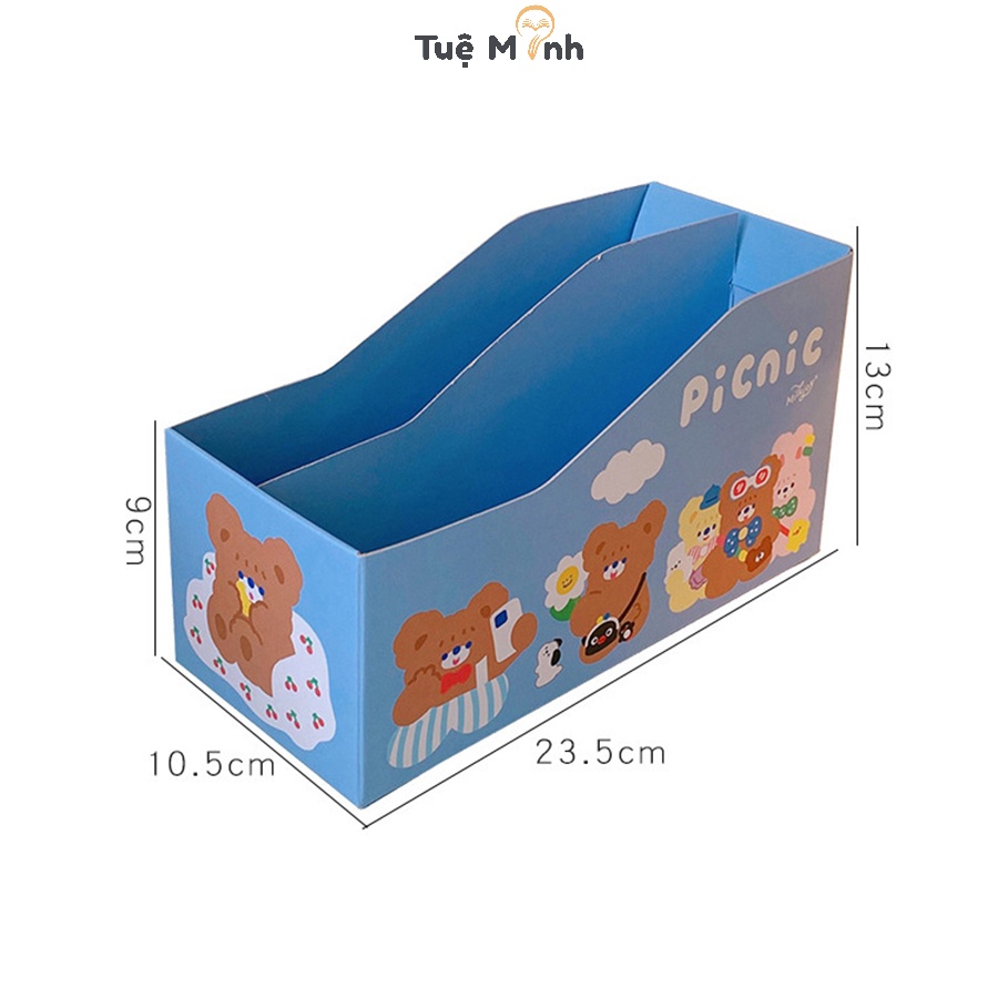Giá đựng sách tự gấp 2-4 ngăn VPPTUEMINH, kệ để bàn đựng tài liệu decor bàn học