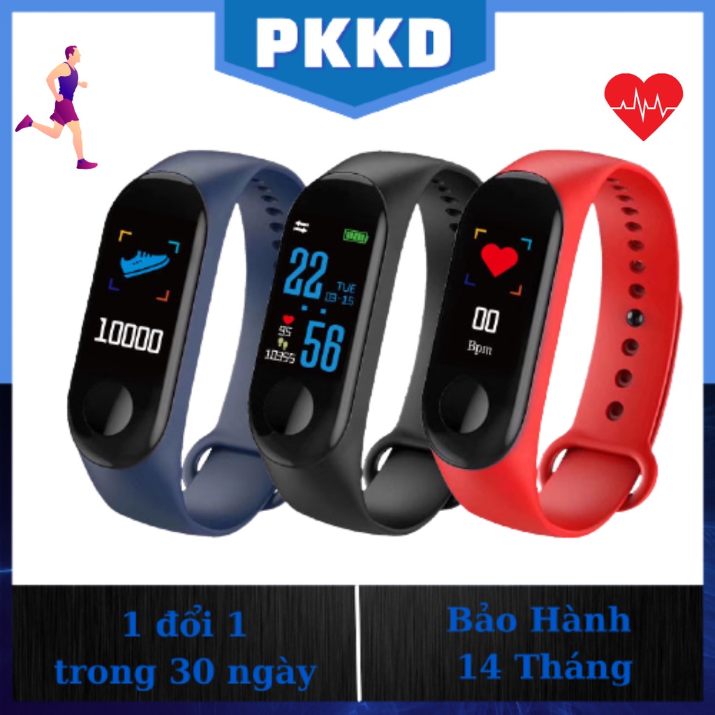 Đồng Hồ Thông Minh Nam/Nữ 2021 M3Plus,Đồng Hồ Đeo Tay,Smart Watch,đo nhịp tim,đếm bước chân.PKKD Store[BảoHành 14 Tháng]