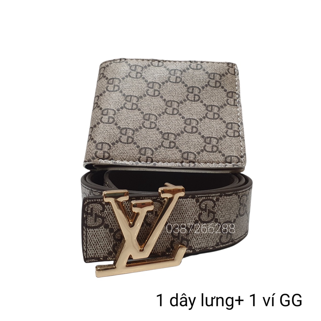 COMBO Thắt Lưng/Dây Nịt + Ví Da Nam Cao Cấp Kẻ Caro Da Tổng Hợp PVC HOT HIT 2021