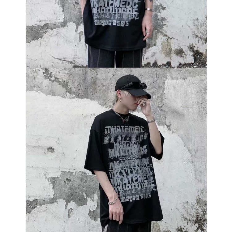 Áo Thun Tay Ngắn Dáng Rộng In Chữ Phong Cách Hip Hop Thời Trang Mùa Hè Cho Nam Size M-8XL 2021