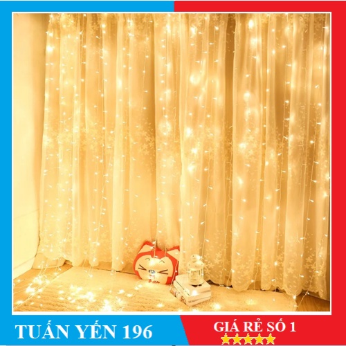 ✨Dây đèn LED màn rèm 3mx0.6m trắng-20 dây, sợi thả chống nước chuyên trang trí ngoài trời✨