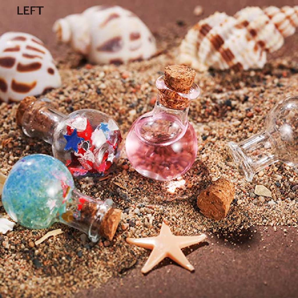 Le 10x Small Glass Bottles Miniature Potion Bottle Mini Cork Glass Vials Wedding my