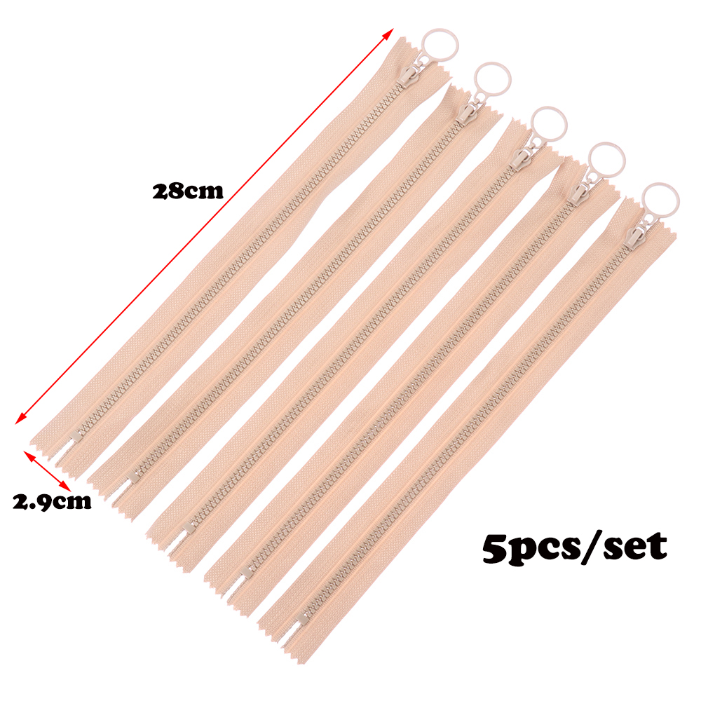 Set 5 Dây Kéo Nylon Resin Nhiều Màu Sắc Dùng Để May Quần Áo / Làm Đồ Thủ Công Diy