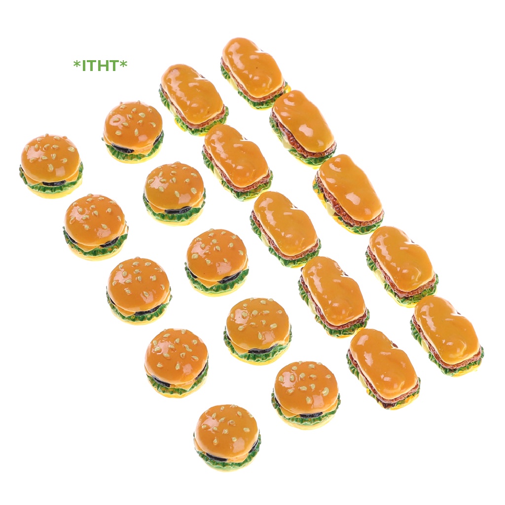 Set 2 Bánh Hamburger Đồ Chơi Mini Cho Nhà Búp Bê Mới