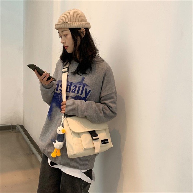 Túi Xách Canvas Đeo Vai Thời Trang Xu Hướng Cho Học Sinh