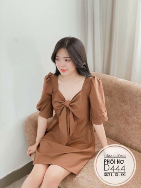 Đầm suông big size phối nơ từ 60kg-90kg