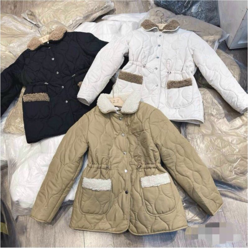 Áo phao trám cổ lông dây rút eo ảnh thật kèm video | BigBuy360 - bigbuy360.vn