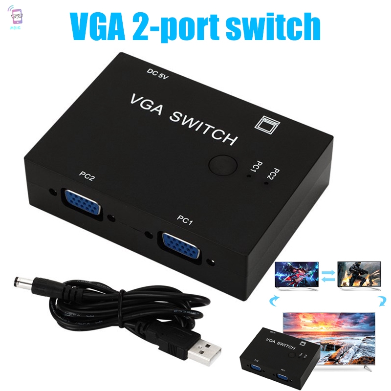 Bộ Chuyển Đổi Video 2 Trong 1 Vga Sang 2 Cổng Vga Cho Hdtv Pc @ My