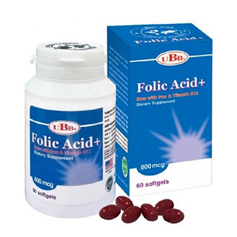 Folic Acid+ UBB - bổ sung Folic Acid cần thiết cho phụ nữ mang thai (Lọ 100 viên)