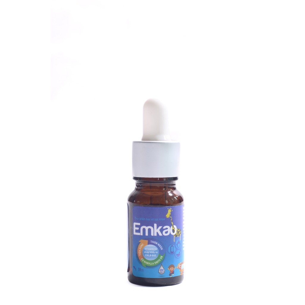 Ống uống tăng chiều cao trẻ em EMKAO 10ml - Tăng chiều cao cho bé bằng cách vận chuyển canxi vào xương nhờ Vitamin D3